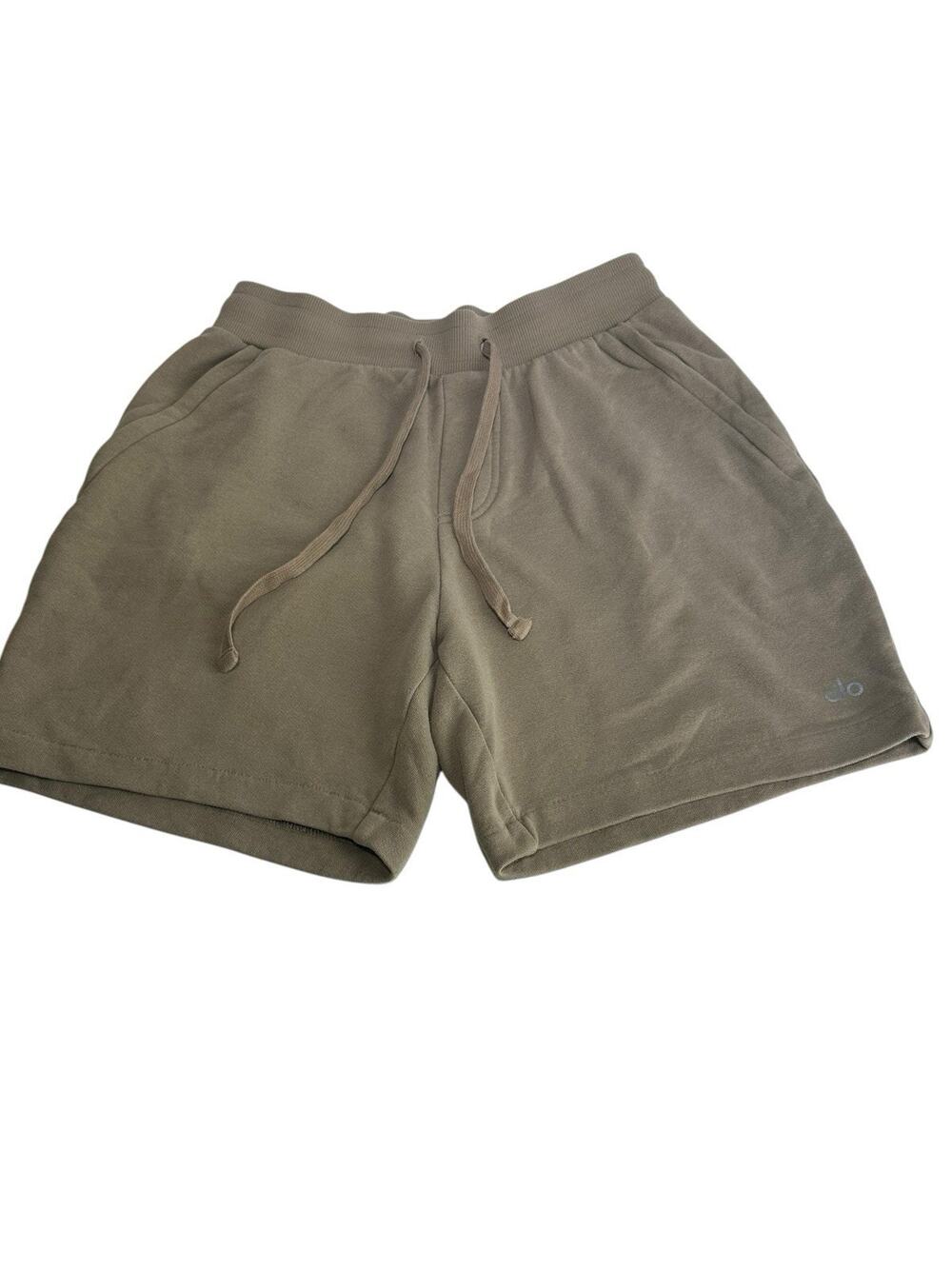 Alo Yoga Men's Chill Yoga Shorts Beige Tan Zip Pockets Size S